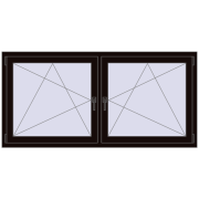 Tilt-and-Turn 1770x860 mm REHAU ENERGY-SAVING SYNEGO MD BLACK_BROWN two-sided