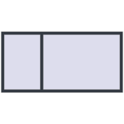 REHAU ENERGY-SAVING SYNEGO MD 2000x1000 mm ANTHRACITE_GREY_STRUKTURAL two-sided