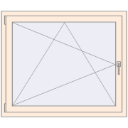 REHAU OPTIMUM EURO-DESIGN 70 1150x970 mm CREAME_WHITE_50L-2 two-sided