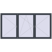 REHAU OPTIMUM EURO-DESIGN 70 3000x1500 mm ANTHRACITE_GREY_STRUKTURAL two-sided