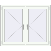 REHAU OPTIMUM EURO-DESIGN 70 1200x1000 mm RAL 9016 Traffic white two-sided