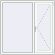 REHAU OPTIMUM EURO-DESIGN 70 1300x1300 mm RAL 9016 Traffic white two-sided