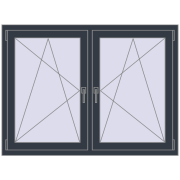REHAU ENERGY-SAVING SYNEGO MD 1380x980 mm ANTHRACITE_GREY_STRUKTURAL dwustronny