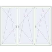 Okna skrzydłowe 3000x2300 mm KORSA BRILLANT DESIGN RAL 9016 Traffic white dwustronny