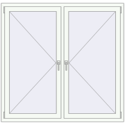 Okna skrzydłowe 1450x1450 mm KORSA BRILLANT DESIGN