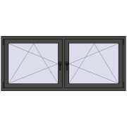 Okna skrzydłowe 1840x770 mm REHAU ENERGY-SAVING SYNEGO MD BASALT_GREY dwustronny Okna skrzydłowe 1840x770 mm REHAU ENERGY-SAVING SYNEGO MD BASALT_GREY dwustronny