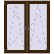 REHAU ENERGY-SAVING SYNEGO MD 1410x1535 mm DARK_OAK dwustronny