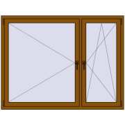 REHAU ENERGY-SAVING SYNEGO MD 1700x1300 mm GOLDEN OAK dwustronny