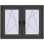 Okna skrzydłowe 1005x815 mm REHAU ENERGY-SAVING SYNEGO MD BASALT_GREY dwustronny