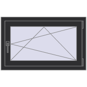 REHAU OPTIMUM EURO-DESIGN 70 900x560 mm ANTHRACITE_GREY_GLATT two-sided