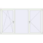 REHAU ENERGY-SAVING SYNEGO MD 2300x1400 mm RAL 9016 Traffic white two-sided