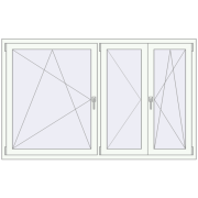 REHAU OPTIMUM EURO-DESIGN 70 1850x1150 mm RAL 9016 Traffic white two-sided