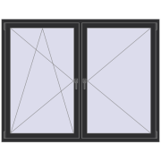 REHAU OPTIMUM EURO-DESIGN 70 1800x1400 mm ANTHRACITE_GREY_GLATT two-sided
