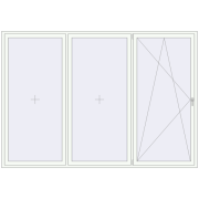 Okna skrzydłowe 3000x2100 mm REHAU ENERGY-SAVING SYNEGO MD RAL 9016 Traffic white dwustronny
