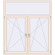 REHAU OPTIMUM EURO-DESIGN 70 1600x1800 mm CREAME_WHITE_50L-2 two-sided