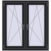 Okna skrzydłowe 1050x1145 mm REHAU ENERGY-SAVING SYNEGO MD BLACK_ULTI-MATT dwustronny