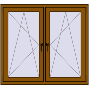 REHAU ENERGY-SAVING SYNEGO MD 1215x1085 mm GOLDEN OAK dwustronny