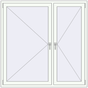REHAU OPTIMUM EURO-DESIGN 70 1500x1500 mm RAL 9016 Traffic white two-sided