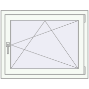 Okna skrzydłowe 900x650 mm REHAU BRILLANT DESIGN RAL 9016 Traffic white dwustronny