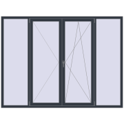 Tilt-and-Turn 2400x1800 mm EPSILON OPTIMA ANTHRACITE_GREY_STRUKTURAL two-sided