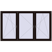 REHAU OPTIMUM EURO-DESIGN 70 2400x1400 mm BLACK_BROWN two-sided
