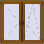 REHAU OPTIMUM EURO-DESIGN 70 1320x1320 mm GOLDEN OAK dwustronny