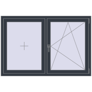 REHAU OPTIMUM EURO-DESIGN 70 1500x1000 mm ANTHRACITE_GREY_STRUKTURAL two-sided