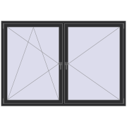 REHAU OPTIMUM EURO-DESIGN 70 2050x1400 mm ANTHRACITE_GREY_GLATT two-sided