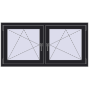 REHAU ENERGY-SAVING SYNEGO MD 1395x680 mm BLACK_ULTI-MATT dwustronny