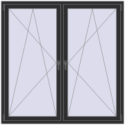 REHAU OPTIMUM EURO-DESIGN 70 1650x1650 mm ANTHRACITE_GREY_GLATT dwustronny