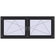 Okna skrzydłowe 1680x680 mm REHAU ENERGY-SAVING SYNEGO MD BLACK_ULTI-MATT dwustronny