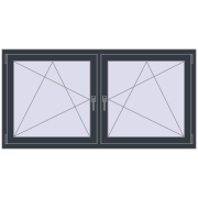 REHAU ENERGY-SAVING SYNEGO MD 1680x830 mm ANTHRACITE_GREY_STRUKTURAL dwustronny