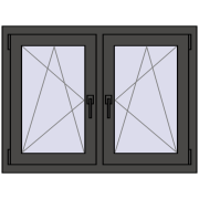 Okna skrzydłowe 1005x755 mm REHAU ENERGY-SAVING SYNEGO MD BASALT_GREY dwustronny