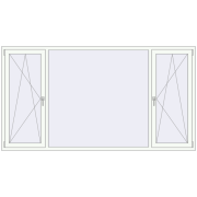 REHAU ENERGY-SAVING SYNEGO MD 2600x1400 mm RAL 9016 Traffic white two-sided