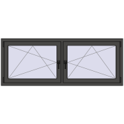 Tilt-and-Turn 1770x680 mm REHAU ENERGY-SAVING SYNEGO MD BASALT_GREY two-sided