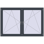 Okna skrzydłowe 1830x1175 mm REHAU ENERGY-SAVING SYNEGO MD ANTHRACITE_GREY_STRUKTURAL dwustronny