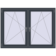 REHAU ENERGY-SAVING SYNEGO MD 1500x1100 mm ANTHRACITE_GREY_STRUKTURAL two-sided