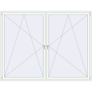 REHAU ENERGY-SAVING SYNEGO MD 2600x2000 mm RAL 9016 Traffic white two-sided