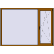 REHAU OPTIMUM EURO-DESIGN 70 2100x1500 mm GOLDEN OAK two-sided