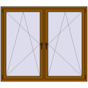 Okna skrzydłowe 1700x1430 mm REHAU ENERGY-SAVING SYNEGO MD GOLDEN OAK dwustronny