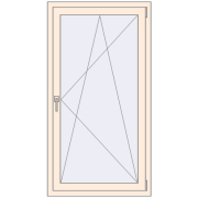 REHAU OPTIMUM EURO-DESIGN 70 800x1500 mm CREAME_WHITE_50L-2 two-sided