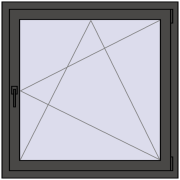 REHAU ENERGY-SAVING SYNEGO MD 1000x1000 mm BASALT_GREY two-sided