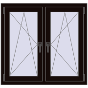 Okna skrzydłowe 1005x965 mm REHAU ENERGY-SAVING SYNEGO MD BLACK_BROWN dwustronny