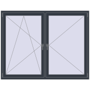 REHAU OPTIMUM EURO-DESIGN 70 1800x1400 mm ANTHRACITE_GREY_STRUKTURAL two-sided
