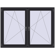 REHAU ENERGY-SAVING SYNEGO MD 1710x1235 mm BLACK_ULTI-MATT dwustronny