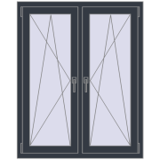 Okna skrzydłowe 1020x1265 mm REHAU ENERGY-SAVING SYNEGO MD ANTHRACITE_GREY_STRUKTURAL dwustronny