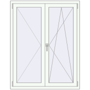 Tilt-and-Turn 1100x1400 mm EPSILON OPTIMA RAL 9016 Traffic white two-sided