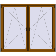 Okna skrzydłowe 1840x1535 mm REHAU ENERGY-SAVING SYNEGO MD GOLDEN OAK dwustronny