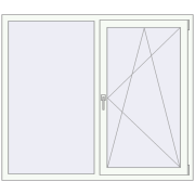 REHAU OPTIMUM EURO-DESIGN 70 1500x1300 mm RAL 9016 Traffic white two-sided