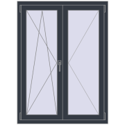 REHAU OPTIMUM EURO-DESIGN 70 1000x1350 mm ANTHRACITE_GREY_STRUKTURAL two-sided